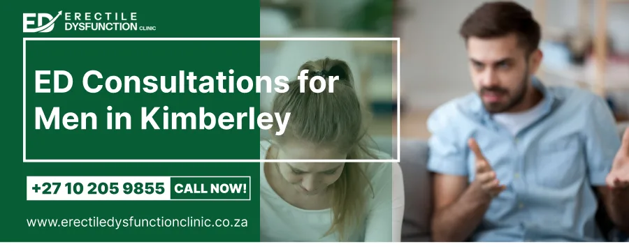 Remote erectile dysfunction consultations for men in Kimberley and the Northern Cape, from Erectile Dysfunction Clinic in Buccleuch, Sandton